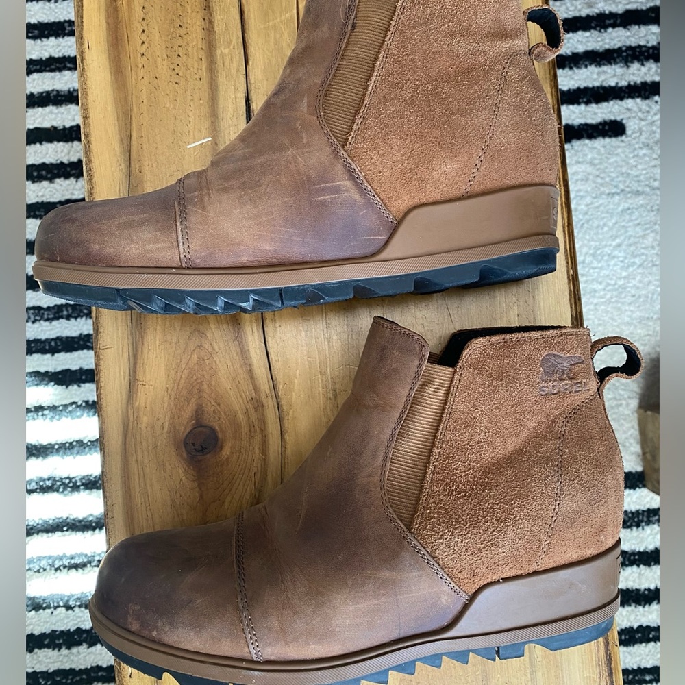Sorel Evie Suede Ankle Boot Tan Size 9